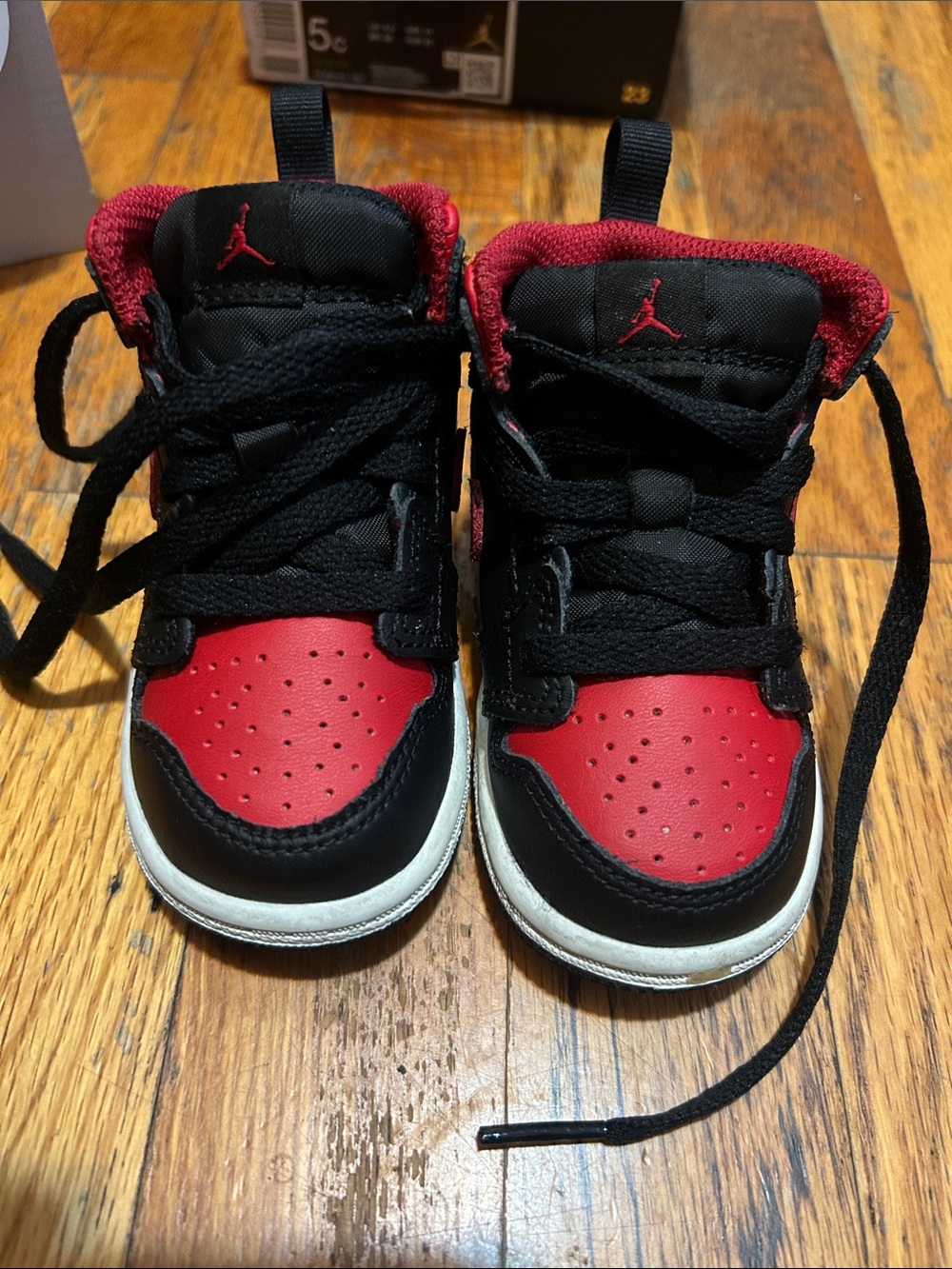 Kids Black and Red High-Top Sneakers - Toddler Athletic Shoes